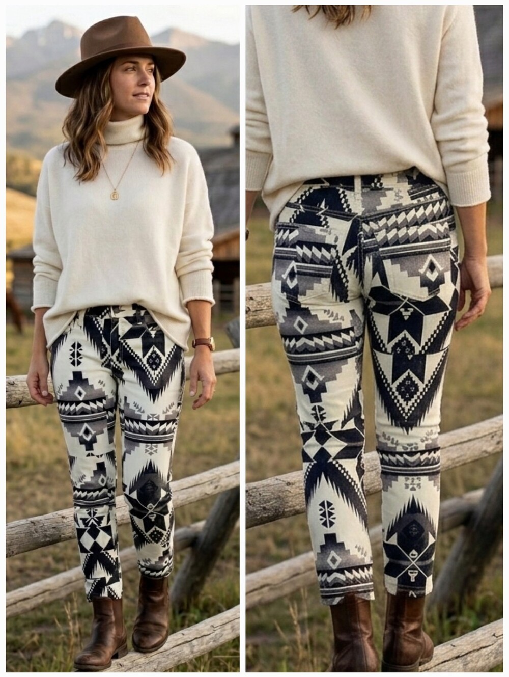 NWT Polo Ralph Lauren 32 Quiet Luxury Southwestern Navajo High Rise Skinny Jeans